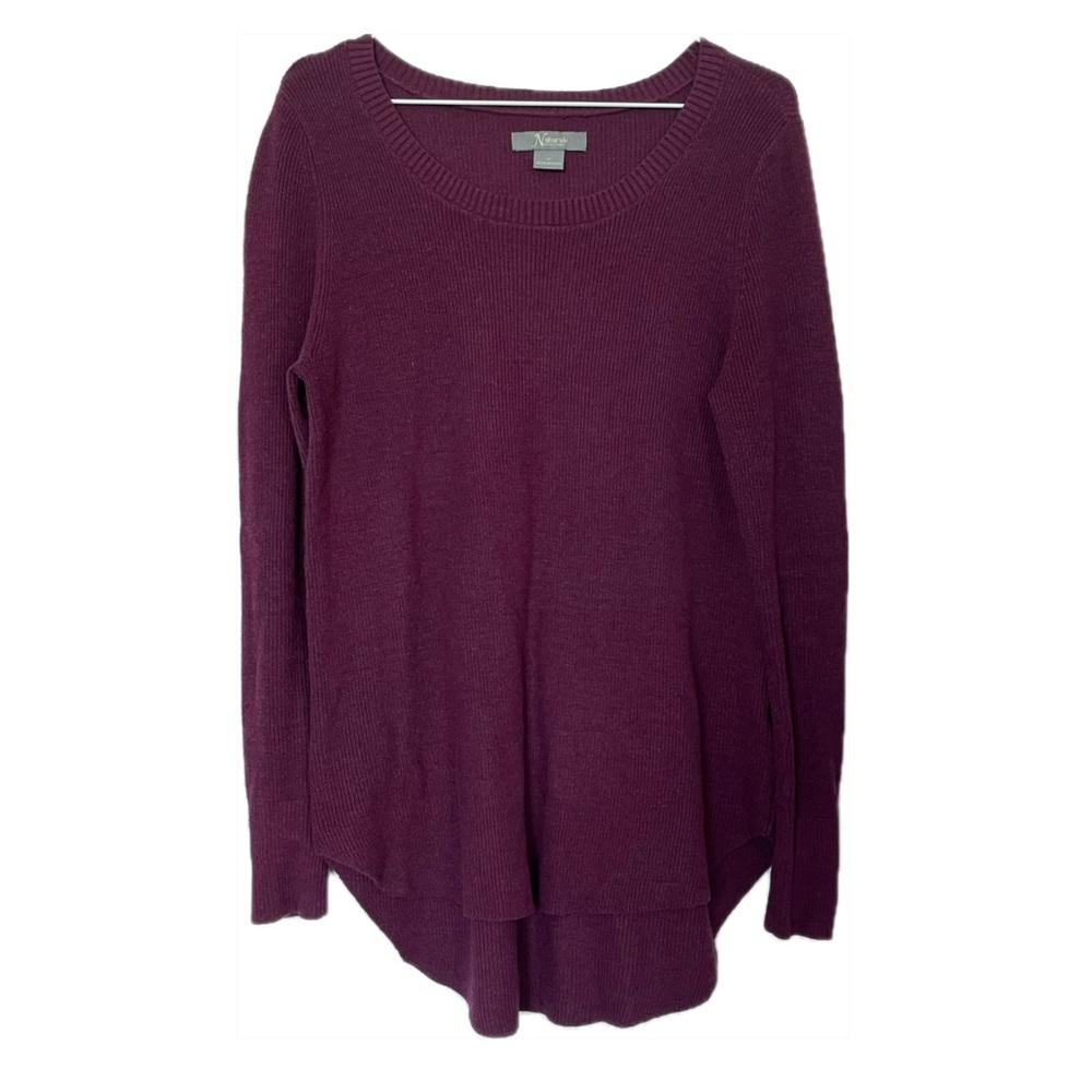Natural Reflections knit sweater plum purple raspberry size medium